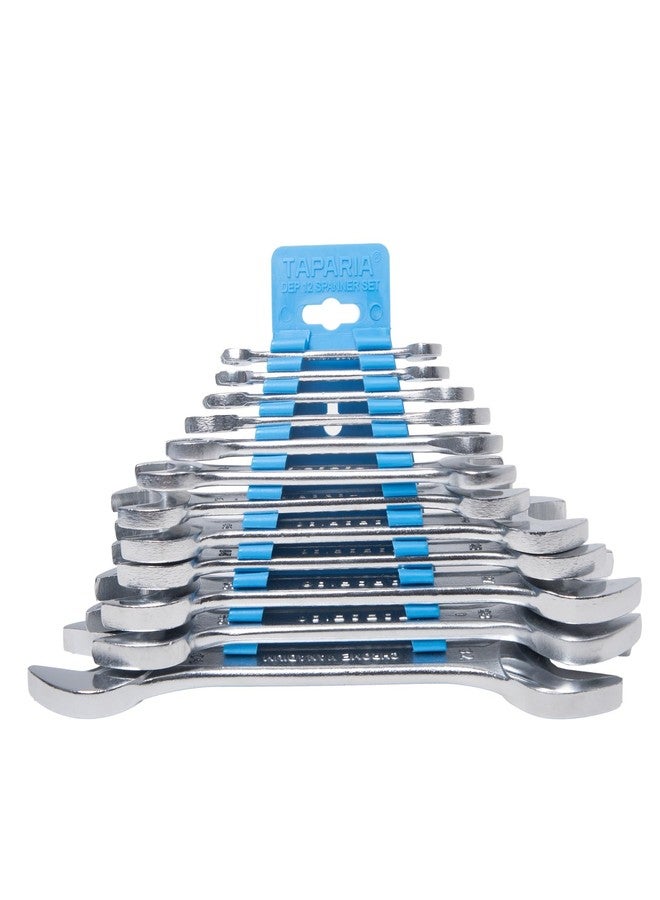 TAPARIA DEP12HP (12 Pc) Spanner Set-6x7 to 30x32mm Double Side Open End Wrench, Wall Hanging-High Grade CrV Steel Forged-Rust Prevention Coating-Professional Mechanic Tool Set-DIY, Home, Professional - Image 3